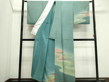 平和屋着物＊夏物　訪問着　絽　霞文　暈し染め　正絹　逸品　CABI6498ou