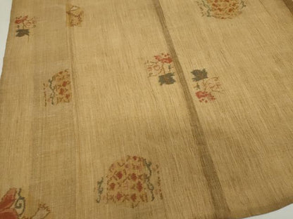 平和屋着物＊夏物　本場小千谷ちぢみ　花唐草文　麻　逸品　CABI6502ou