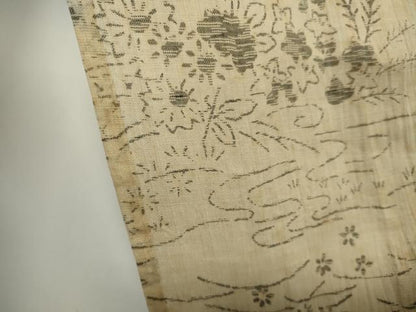 平和屋着物＊夏物　本場小千谷ちぢみ　流水草花文　麻　逸品　CABI6503ou