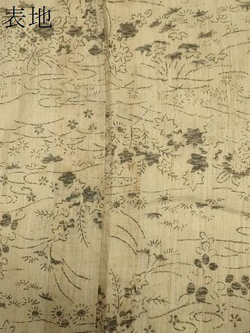 平和屋着物＊夏物　本場小千谷ちぢみ　流水草花文　麻　逸品　CABI6503ou