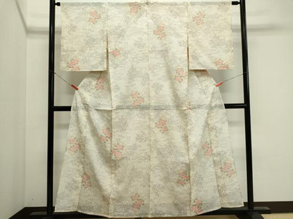 平和屋着物＊夏物　紗紬　風景花文　正絹　逸品　CABI6504ou
