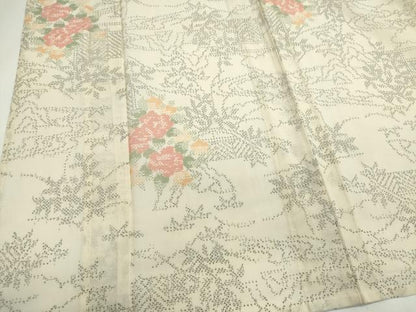 平和屋着物＊夏物　紗紬　風景花文　正絹　逸品　CABI6504ou