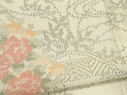 平和屋着物＊夏物　紗紬　風景花文　正絹　逸品　CABI6504ou