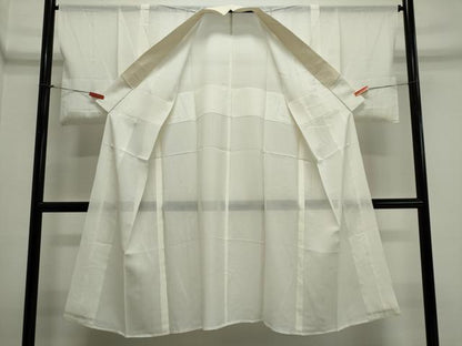 平和屋着物＊夏物　長襦袢　絽　生成り色　五泉　反端付き　正絹　逸品　CABI6505ou