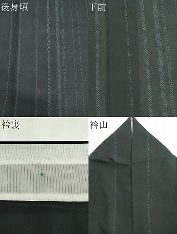 平和屋着物＊夏物　紗紬　縞　正絹　逸品　CABI6507ou