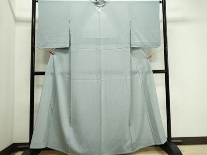 平和屋着物＊夏物　色無地　絽縮緬　湊鼠色　正絹　逸品　未使用　CABI6508ou