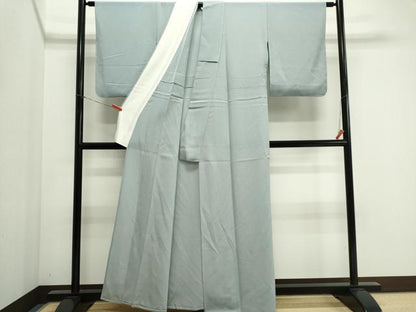平和屋着物＊夏物　色無地　絽縮緬　湊鼠色　正絹　逸品　未使用　CABI6508ou