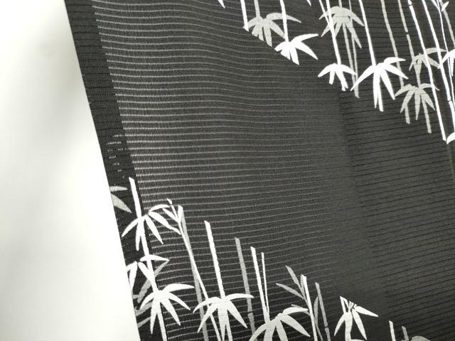 平和屋着物＊夏物　訪問着　絽　笹竹花丸文　黒地　金銀彩　正絹　逸品　未使用　CABI6510ou