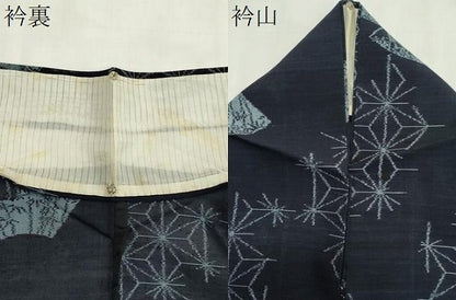 平和屋着物＊夏物　紗紬　地紙笹竹文　正絹　逸品　CABI6513ou