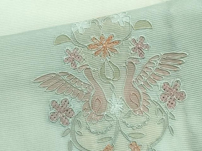 平和屋着物＊夏物　中国三大刺繍　スワトウ刺繍　総刺繍　訪問着　絽　花鳥文　正絹　逸品　未使用　CABI6517ou