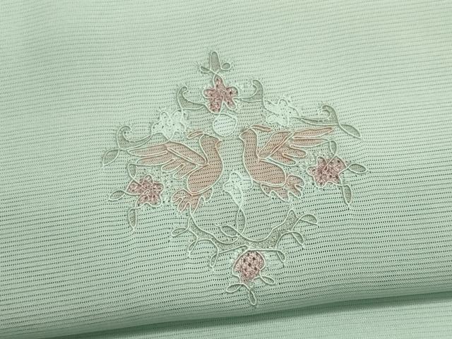 平和屋着物＊夏物　中国三大刺繍　スワトウ刺繍　総刺繍　訪問着　絽　花鳥文　正絹　逸品　未使用　CABI6517ou
