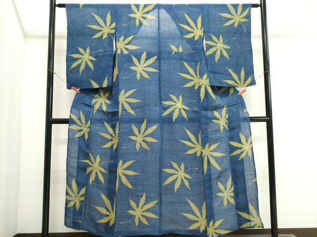 平和屋着物＊夏物　本場小千谷ちぢみ　舞葉文　逸品　CABI6520ou