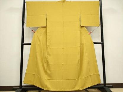 平和屋着物■上質な色無地　芥子色　やまと誂製　正絹　逸品　CABI6522ou
