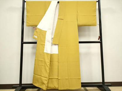 平和屋着物■上質な色無地　芥子色　やまと誂製　正絹　逸品　CABI6522ou