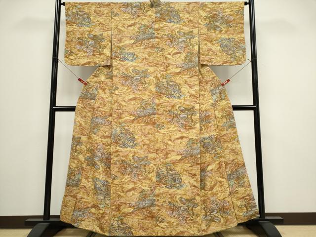 平和屋着物■上質な小紋　風景文　正絹　逸品　CABI6524ou
