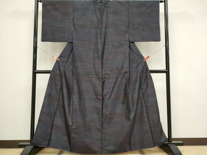 平和屋着物■本場縞大島紬　霞文　証紙付き　正絹　逸品　CABI6526ou