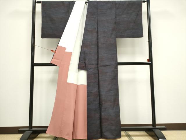平和屋着物■本場縞大島紬　霞文　証紙付き　正絹　逸品　CABI6526ou