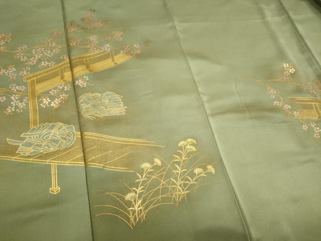 平和屋着物■訪問着　風景枝花文　暈し染め　金彩　正絹　逸品　CABI6531ou
