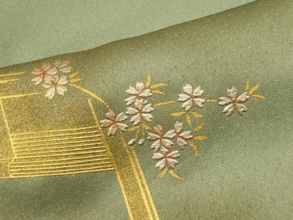 平和屋着物■訪問着　風景枝花文　暈し染め　金彩　正絹　逸品　CABI6531ou