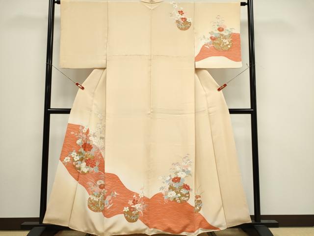 平和屋着物■訪問着　花籠文　暈し染め　金彩　正絹　逸品　CABI6532ou