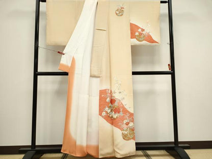 平和屋着物■訪問着　花籠文　暈し染め　金彩　正絹　逸品　CABI6532ou