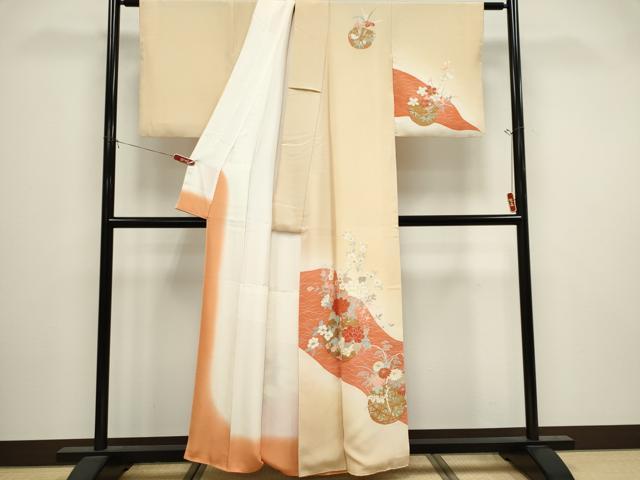 平和屋着物■訪問着　花籠文　暈し染め　金彩　正絹　逸品　CABI6532ou