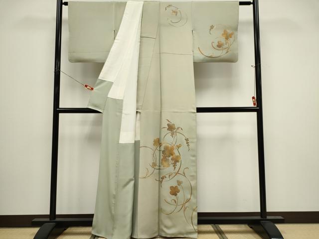 平和屋着物■訪問着　葡萄蔦の葉文　金銀彩　正絹　逸品　CABI6533ou