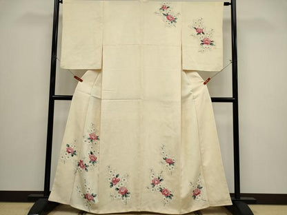 平和屋着物■訪問着　手描き　枝花文　正絹　逸品　CABI6536ou