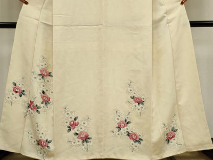 平和屋着物■訪問着　手描き　枝花文　正絹　逸品　CABI6536ou
