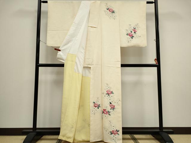 平和屋着物■訪問着　手描き　枝花文　正絹　逸品　CABI6536ou