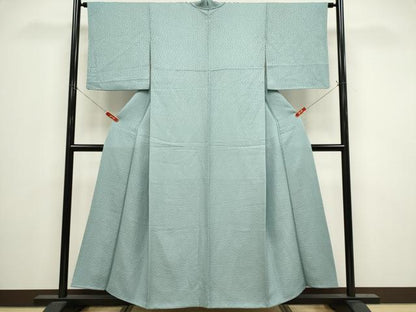 平和屋着物■上質な色無地　花地紋　秘色色　正絹　逸品　CABI6537ou
