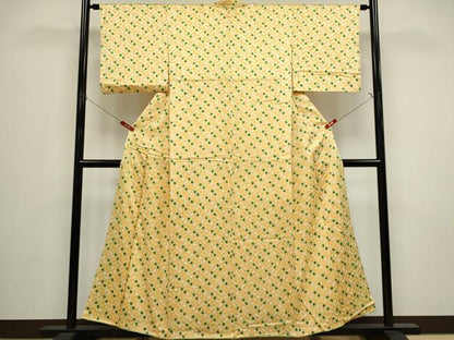 平和屋着物■上質な小紋　総絞り　檜垣地紋　正絹　逸品　CABI6540ou