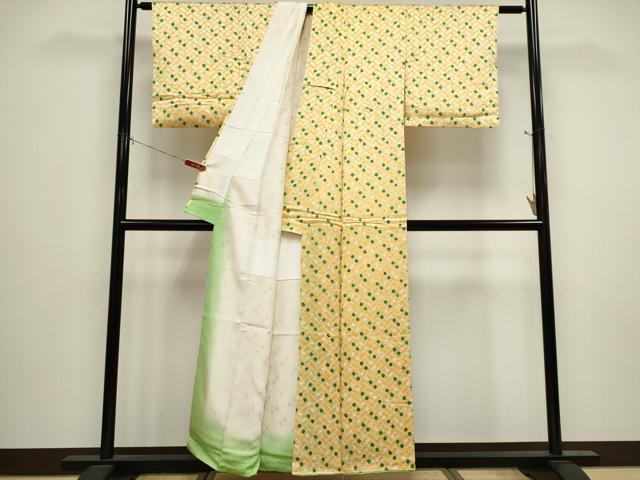 平和屋着物■上質な小紋　総絞り　檜垣地紋　正絹　逸品　CABI6540ou