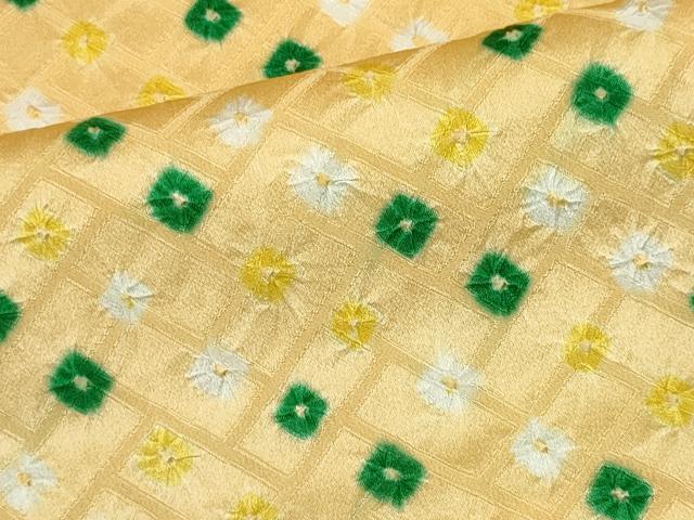 平和屋着物■上質な小紋　総絞り　檜垣地紋　正絹　逸品　CABI6540ou