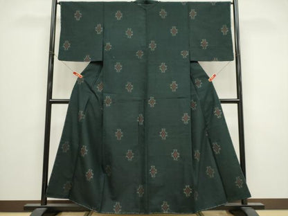 平和屋着物■上質な紬　花菱文　正絹　逸品　未使用　CABI6543ou