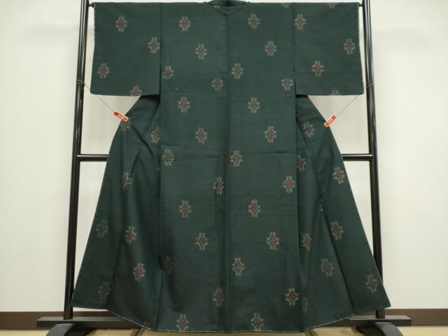 平和屋着物■上質な紬　花菱文　正絹　逸品　未使用　CABI6543ou