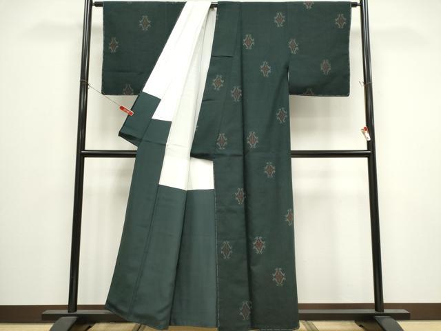 平和屋着物■上質な紬　花菱文　正絹　逸品　未使用　CABI6543ou