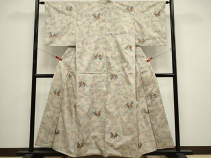 平和屋着物■本場大島紬　7マルキ　舞蝶文　正絹　逸品　CABI6546ou