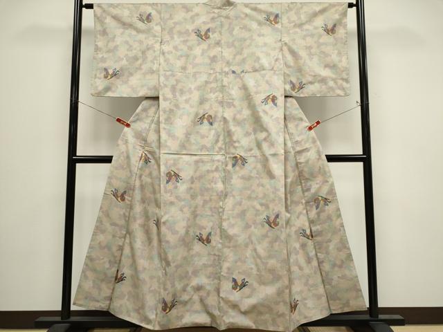 平和屋着物■本場大島紬　7マルキ　舞蝶文　正絹　逸品　CABI6546ou