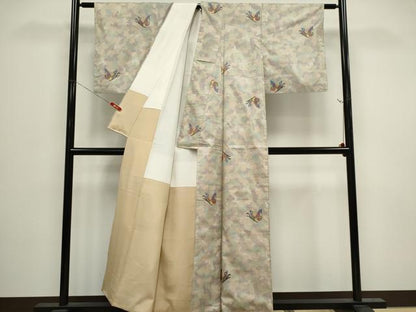 平和屋着物■本場大島紬　7マルキ　舞蝶文　正絹　逸品　CABI6546ou