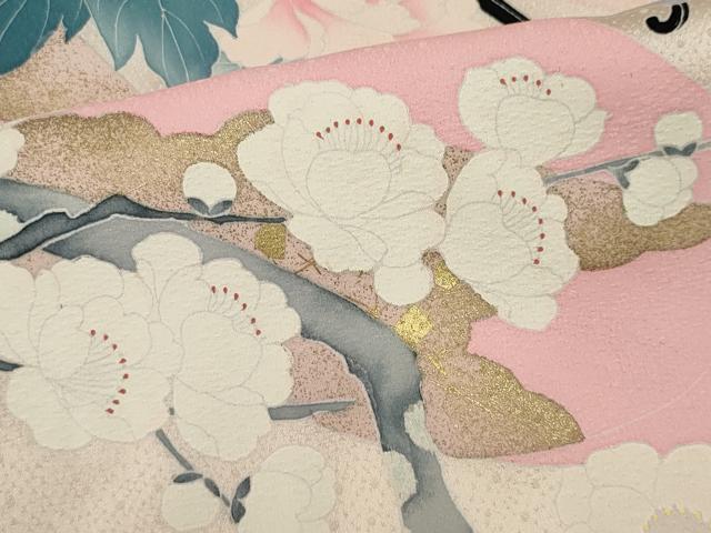 平和屋着物■訪問着　御所車花文　金彩　正絹　逸品　CABI6547ou