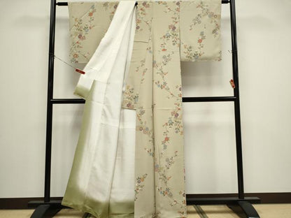 平和屋着物■上質な小紋　枝花文　金彩　正絹　逸品　未使用　CABI6549ou