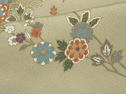 平和屋着物■上質な小紋　枝花文　金彩　正絹　逸品　未使用　CABI6549ou