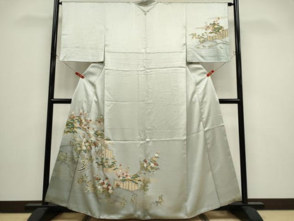 平和屋着物■訪問着　渡り橋風景文　暈し染め　金彩　鈴乃屋扱い　正絹　逸品　CABI6550ou