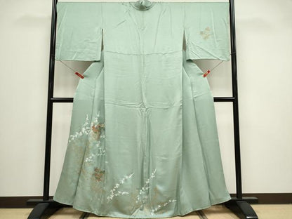 平和屋着物■訪問着　流水草花文　金彩　正絹　逸品　CABI6551ou