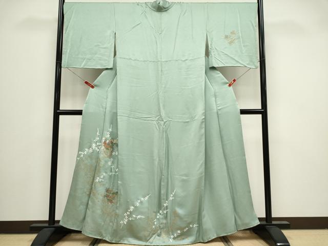 平和屋着物■訪問着　流水草花文　金彩　正絹　逸品　CABI6551ou