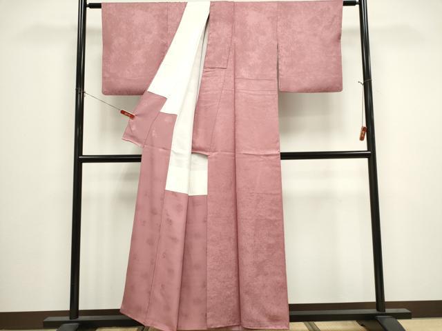 平和屋着物■上質な色無地　霞地紋　石竹色　正絹　逸品　CABI6553ou