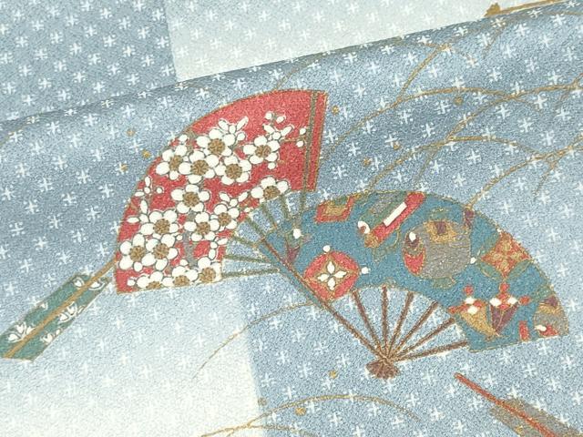 平和屋着物■上質な小紋　扇面吉祥花文　暈し染め　正絹　逸品　CABI6555ou