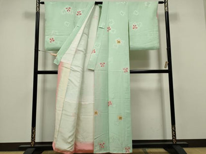 平和屋着物■上質な小紋　絞り　舞花文　金彩　正絹　逸品　CABI6559ou