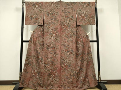 平和屋着物■上質な小紋　雲取り流水花文　金彩　正絹　逸品　CABI6561ou